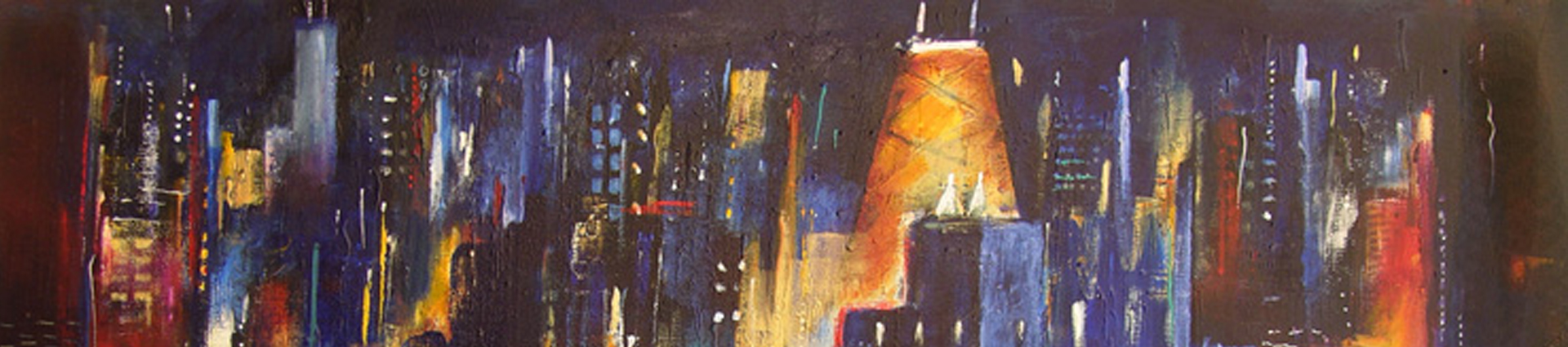 Chicago skyline painting