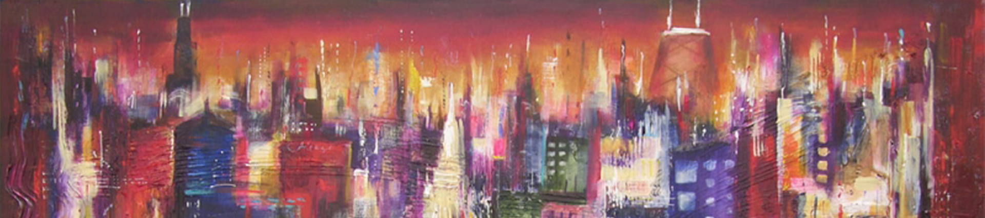 Chicago skyline painting