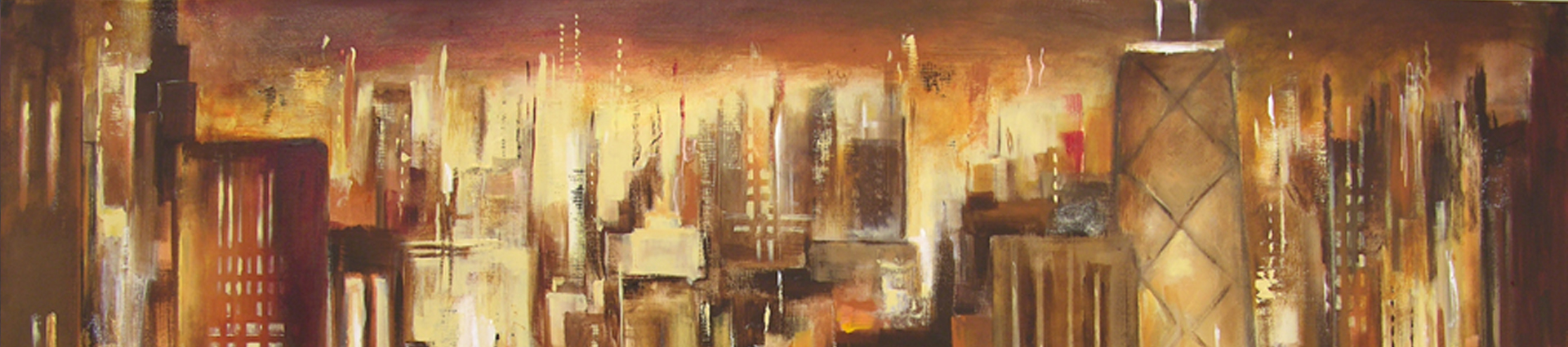 Chicago skyline painting